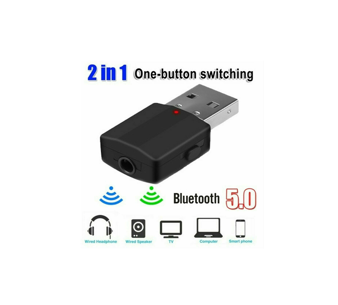 Transmisor Receptor Bluetooth Con Switch 2en1 Nuevo Mejorado - OMEGASHOPPERU