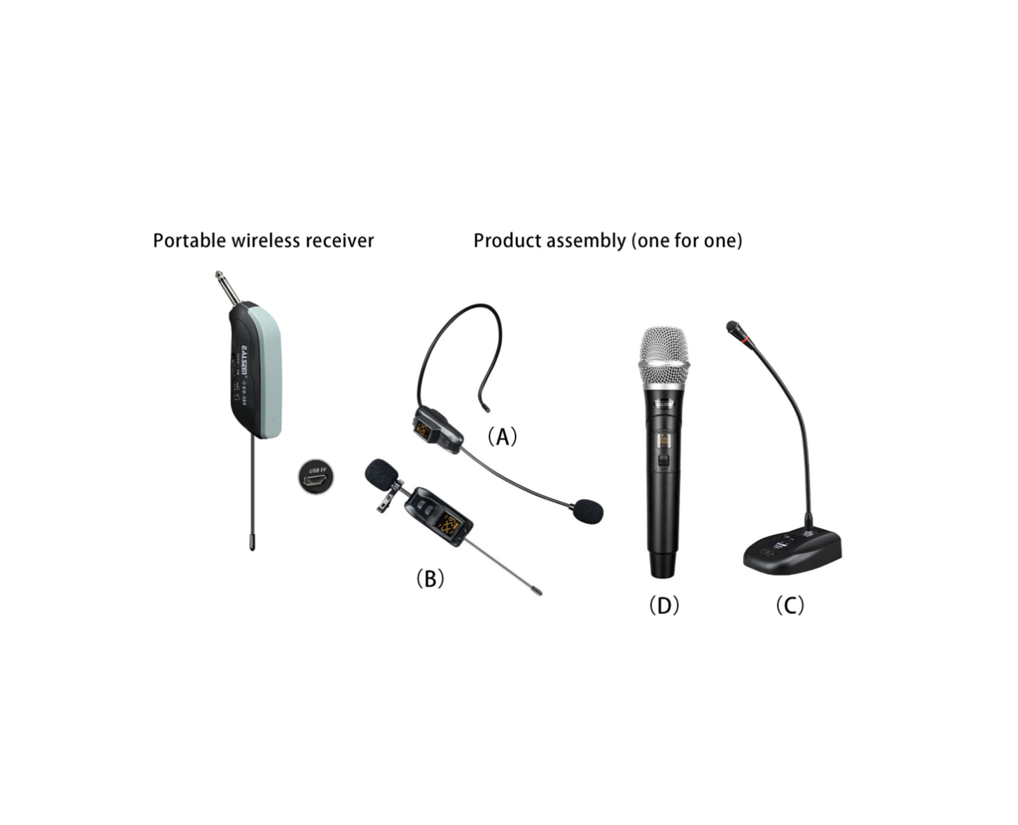 EALSEM ES-380 microfono vincha inalambrico recargable portatil UHF original  - OMEGASHOPPERU
