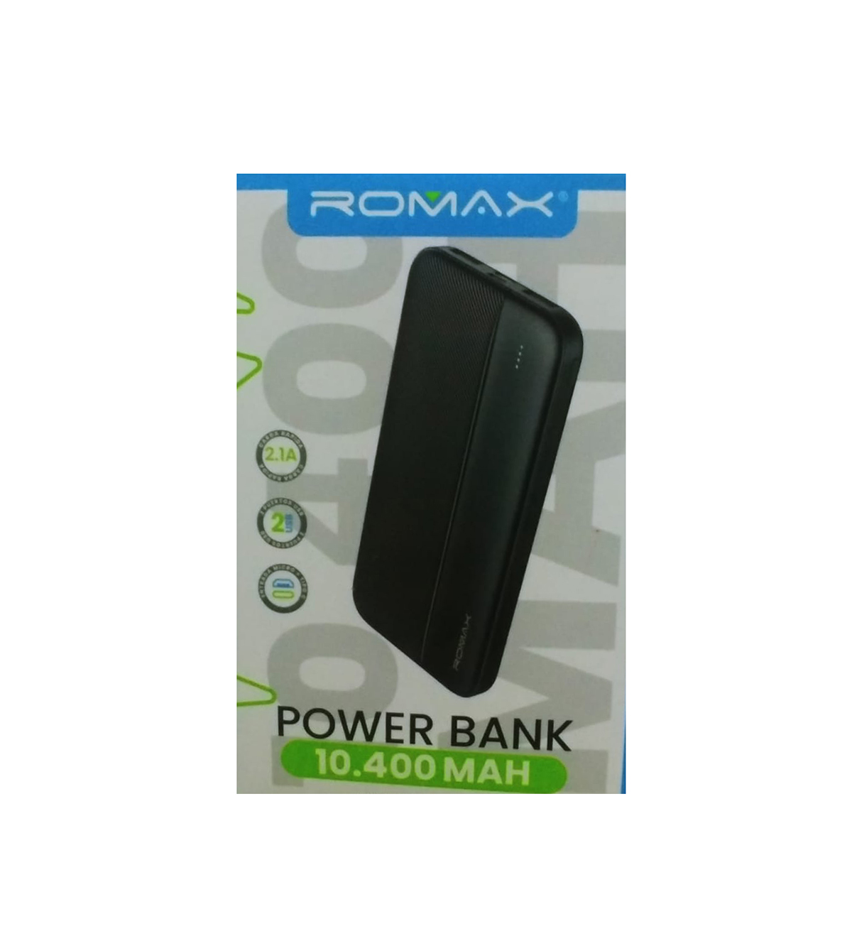 Romax power bank 10400 mah 2.1A bateria portatil carga rapida 38W 2usb  tipoc microusb - OMEGASHOPPERU